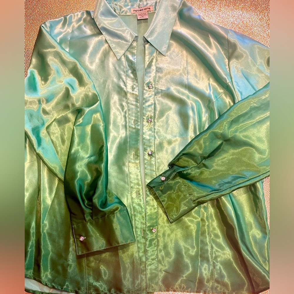Ombre green silk beautiful Blouse